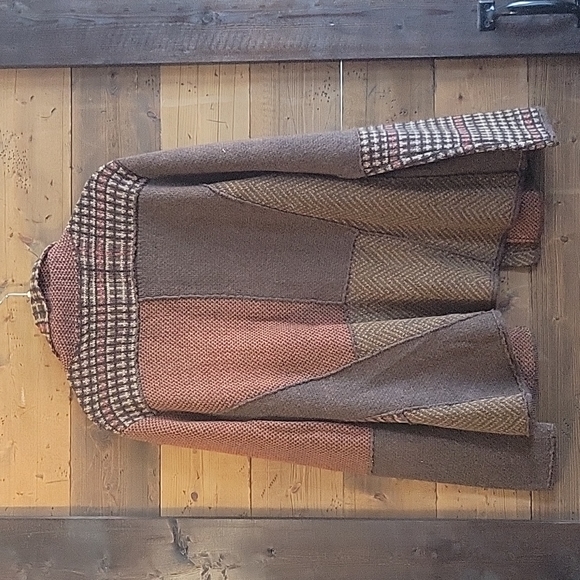 Bob Timberlake L patchwork look cardigan sweater - Picture 3 of 4